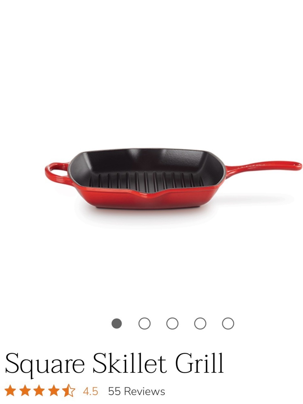 Le Creuset Red Square Cast Iron Grill Pan